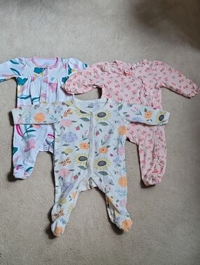 6 month Onsie Sleepers -set of 3